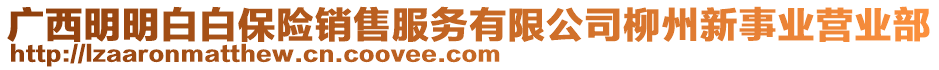 廣西明明白白保險(xiǎn)銷(xiāo)售服務(wù)有限公司柳州新事業(yè)營(yíng)業(yè)部
