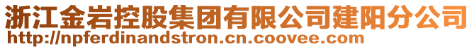 浙江金巖控股集團有限公司建陽分公司