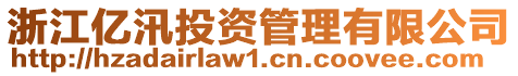 浙江億汛投資管理有限公司