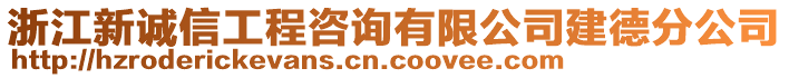 浙江新誠信工程咨詢有限公司建德分公司