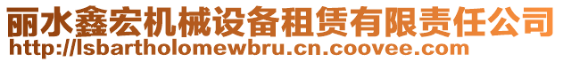 麗水鑫宏機械設備租賃有限責任公司