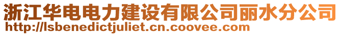 浙江華電電力建設(shè)有限公司麗水分公司