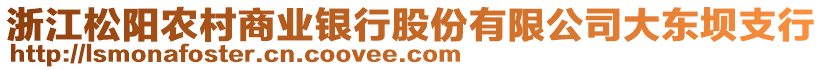 浙江松陽農(nóng)村商業(yè)銀行股份有限公司大東壩支行