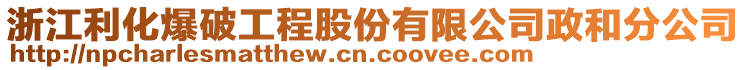 浙江利化爆破工程股份有限公司政和分公司