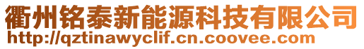 衢州銘泰新能源科技有限公司