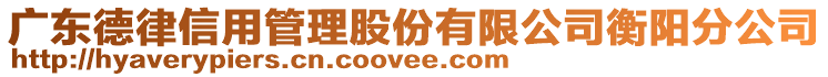 廣東德律信用管理股份有限公司衡陽分公司