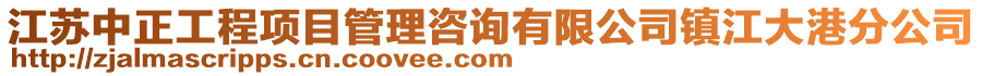 江蘇中正工程項目管理咨詢有限公司鎮(zhèn)江大港分公司