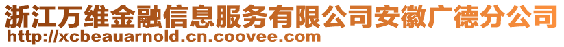 浙江萬維金融信息服務有限公司安徽廣德分公司