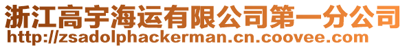 浙江高宇海運(yùn)有限公司第一分公司