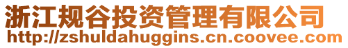 浙江規(guī)谷投資管理有限公司