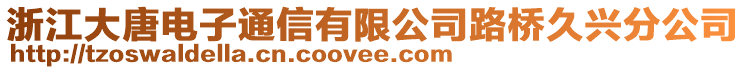 浙江大唐電子通信有限公司路橋久興分公司