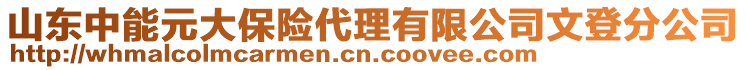 山東中能元大保險(xiǎn)代理有限公司文登分公司