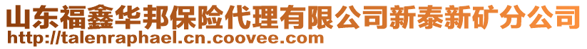 山東福鑫華邦保險代理有限公司新泰新礦分公司