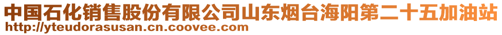 中國(guó)石化銷售股份有限公司山東煙臺(tái)海陽(yáng)第二十五加油站