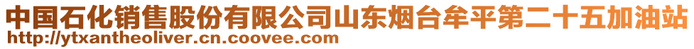 中國石化銷售股份有限公司山東煙臺牟平第二十五加油站