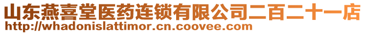 山東燕喜堂醫(yī)藥連鎖有限公司二百二十一店