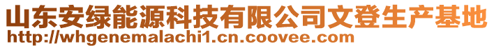 山東安綠能源科技有限公司文登生產(chǎn)基地