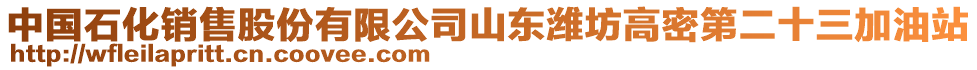 中國(guó)石化銷售股份有限公司山東濰坊高密第二十三加油站