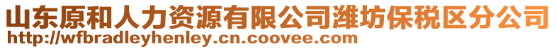山東原和人力資源有限公司濰坊保稅區(qū)分公司
