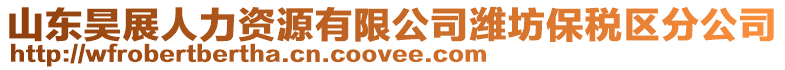 山東昊展人力資源有限公司濰坊保稅區分公司