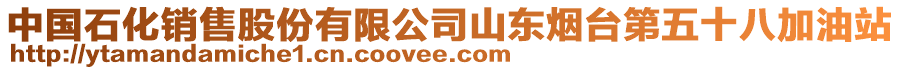 中國(guó)石化銷(xiāo)售股份有限公司山東煙臺(tái)第五十八加油站