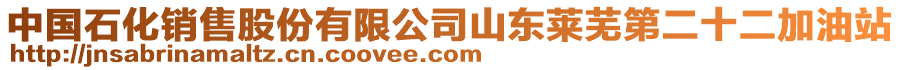 中國(guó)石化銷售股份有限公司山東萊蕪第二十二加油站