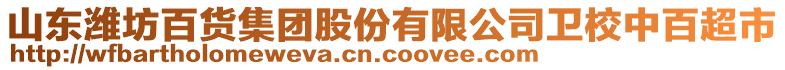 山東濰坊百貨集團(tuán)股份有限公司衛(wèi)校中百超市