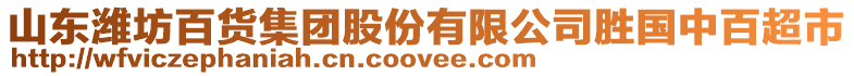 山東濰坊百貨集團(tuán)股份有限公司勝國中百超市