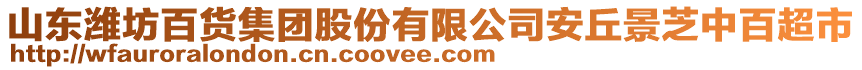 山東濰坊百貨集團(tuán)股份有限公司安丘景芝中百超市