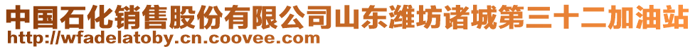 中國石化銷售股份有限公司山東濰坊諸城第三十二加油站