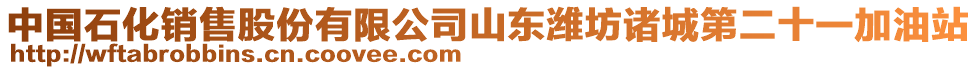 中國(guó)石化銷售股份有限公司山東濰坊諸城第二十一加油站