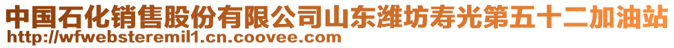 中國石化銷售股份有限公司山東濰坊壽光第五十二加油站