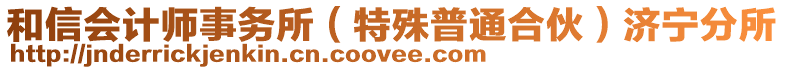 和信會(huì)計(jì)師事務(wù)所（特殊普通合伙）濟(jì)寧分所