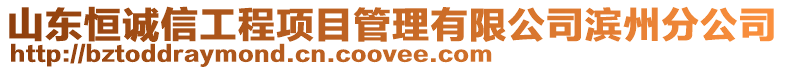 山東恒誠信工程項目管理有限公司濱州分公司