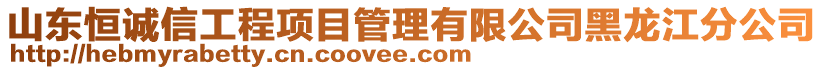 山東恒誠(chéng)信工程項(xiàng)目管理有限公司黑龍江分公司