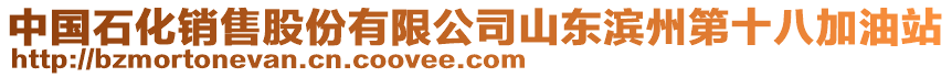 中國石化銷售股份有限公司山東濱州第十八加油站