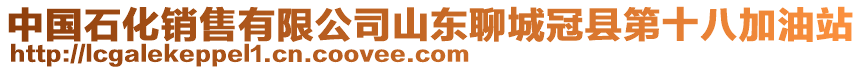 中國石化銷售有限公司山東聊城冠縣第十八加油站