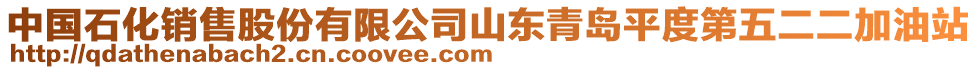 中國石化銷售股份有限公司山東青島平度第五二二加油站