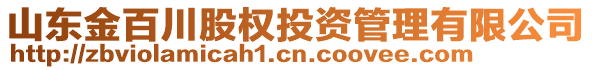 山東金百川股權(quán)投資管理有限公司