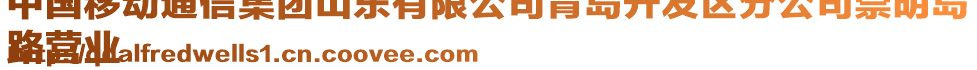 中國(guó)移動(dòng)通信集團(tuán)山東有限公司青島開(kāi)發(fā)區(qū)分公司崇明島
路營(yíng)業(yè)