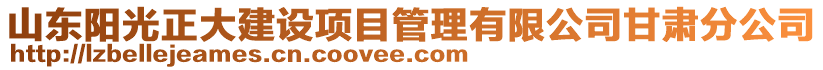 山東陽光正大建設項目管理有限公司甘肅分公司