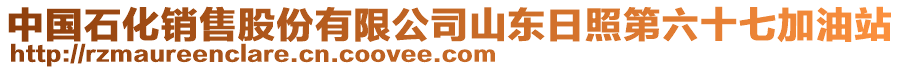 中國石化銷售股份有限公司山東日照第六十七加油站