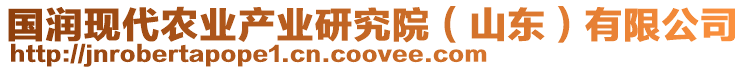 國(guó)潤(rùn)現(xiàn)代農(nóng)業(yè)產(chǎn)業(yè)研究院（山東）有限公司