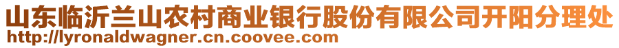 山東臨沂蘭山農(nóng)村商業(yè)銀行股份有限公司開(kāi)陽(yáng)分理處