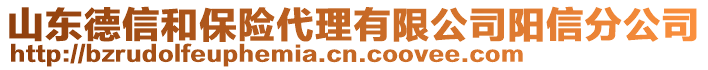 山東德信和保險代理有限公司陽信分公司