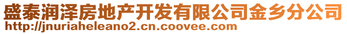 盛泰潤(rùn)澤房地產(chǎn)開(kāi)發(fā)有限公司金鄉(xiāng)分公司