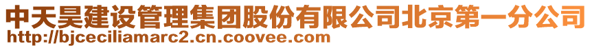 中天昊建設管理集團股份有限公司北京第一分公司
