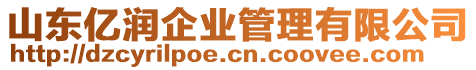 山東億潤(rùn)企業(yè)管理有限公司