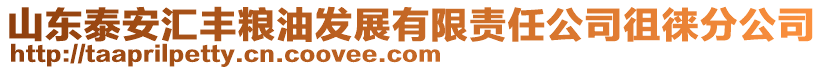 山東泰安匯豐糧油發(fā)展有限責任公司徂徠分公司