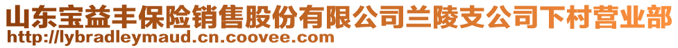 山東寶益豐保險銷售股份有限公司蘭陵支公司下村營業(yè)部